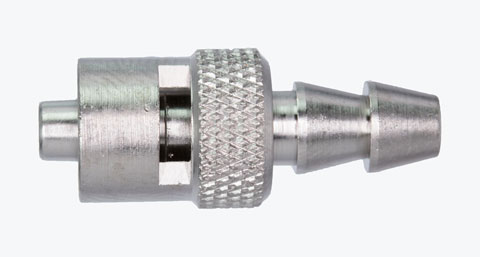 A1222 Male Luer Lock to 0.240" O.D. Barb (knurled) Plated Brass Luer to Tube Barb S4J Manufacturing